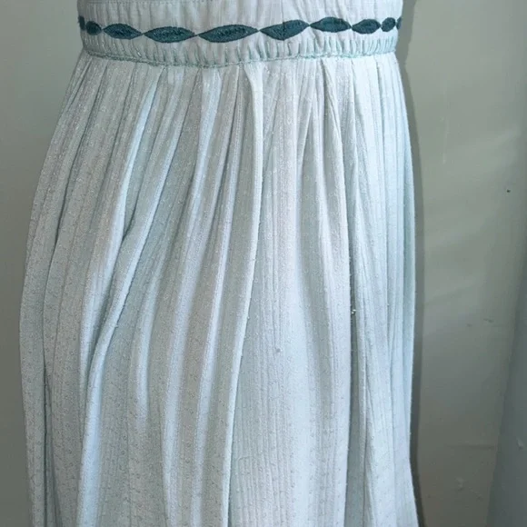 Free People Womens Green Sleeveless Dress Birds Pleated Lined - Picture 3 of 11